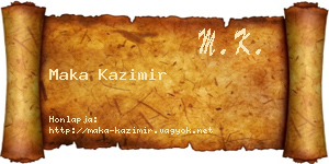 Maka Kazimir névjegykártya
